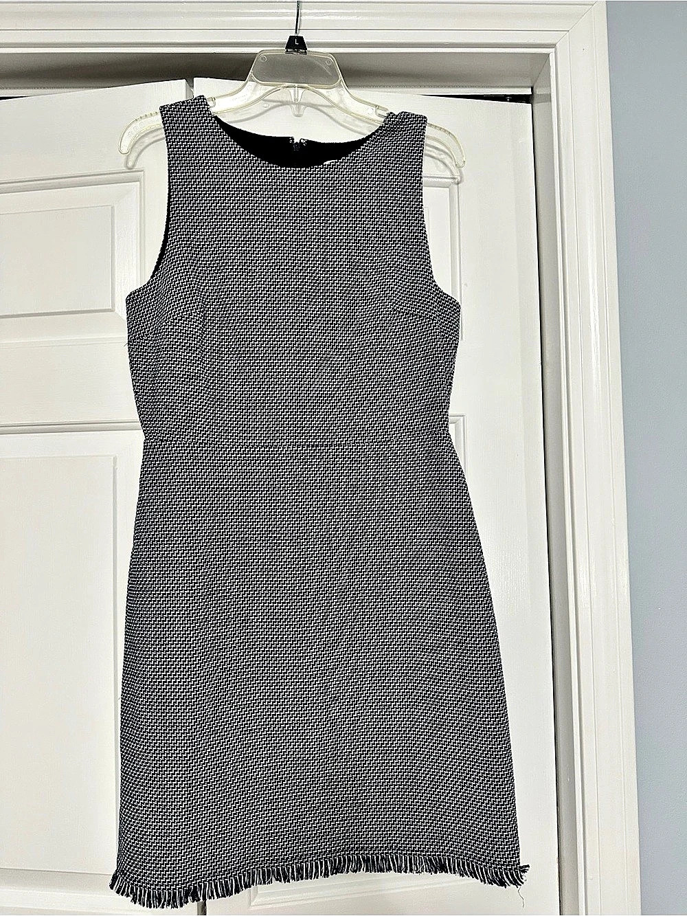 LOFT Geometric Mini Dress Black & White Size 8 NWT